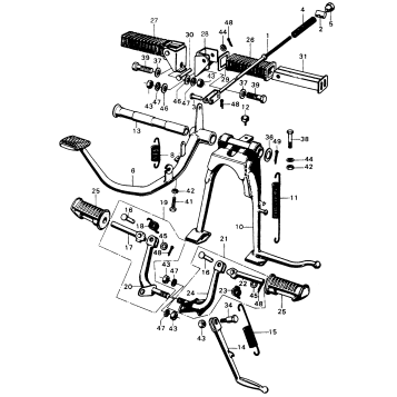 BRAKE PEDAL + MAIN STAND + STEP