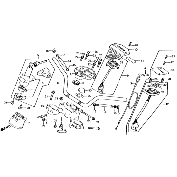 HANDLEBAR + TOP BRIDGE + KEY SET
