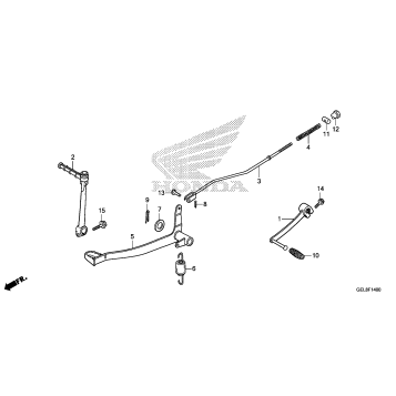 BRAKE PEDAL@KICK STARTER ARM