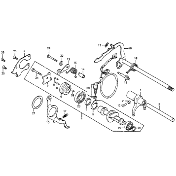 GEARSHIFT DRUM + GEARSHIFT ARM