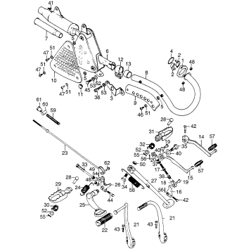 MUFFLER + STEP + BRAKE PEDAL