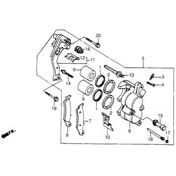 FR. BRAKE CALIPER 87-89