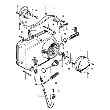 RIGHT CRANKCASE COVER + OILPIPE