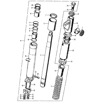 CB LEFT FRONT FORK K2