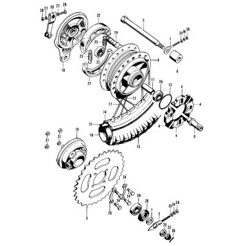 REAR WHEEL + REAR BRAKE