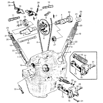 CAMSHAFT + VALVE + CAM CHAIN