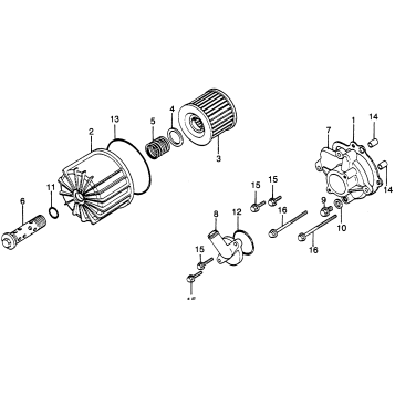 OIL FILTER + WATER PUMP COVER