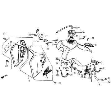 FUEL TANK + RADIATOR SHROUD 83