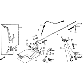 SHIFT PEDAL + KICK STARTER ARM