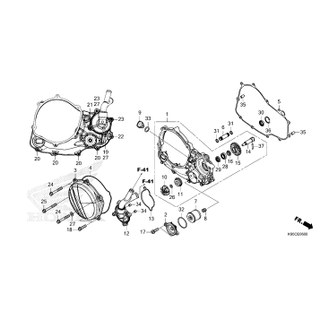 RIGHT CRANKCASE COVER    @WATER PUMP