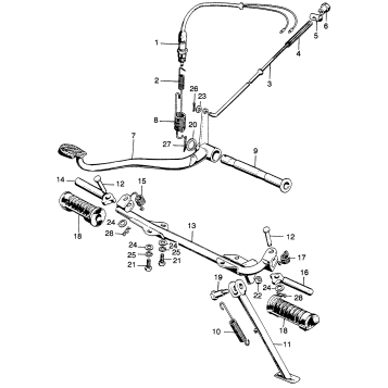 STEP BAR + SIDE STAND + BRAKEPEDAL