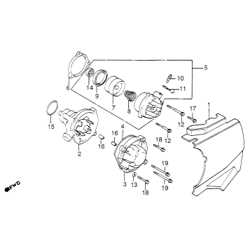 REAR COVER + WATER PUMP