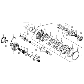 LOW CLUTCH + MAINSHAFT