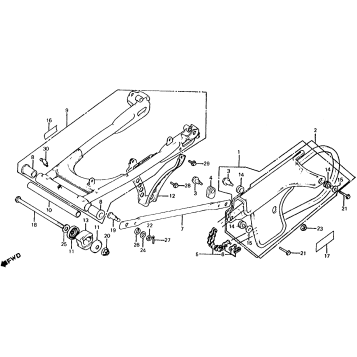 XL100S SWINGARM + CHAIN GUARD 79-80
