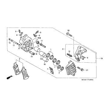 RIGHT FRONT BRAKE CALIPER (GL1800)