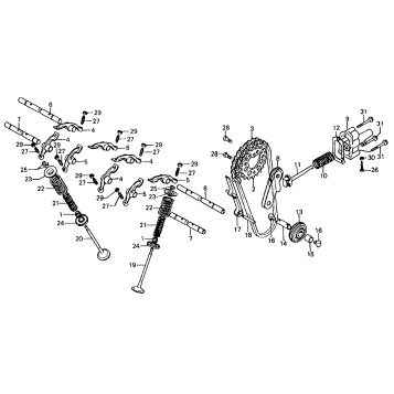 VALVE + CAM CHAIN TENSIONER