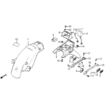 REAR FENDER + SPARK UNIT