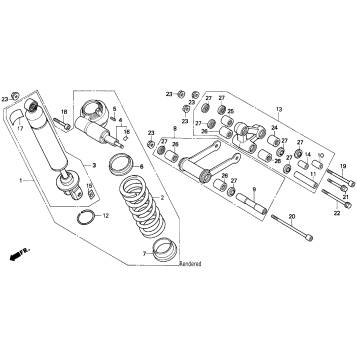 REAR SHOCK ABSORBER 92-93