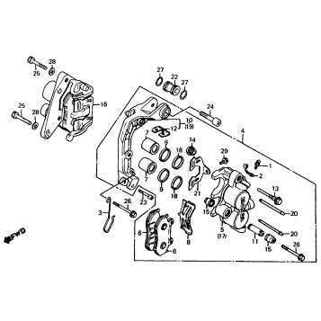 FRONT BRAKE CALIPER 85-86