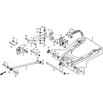 SWINGARM + DRIVE CHAIN 80
