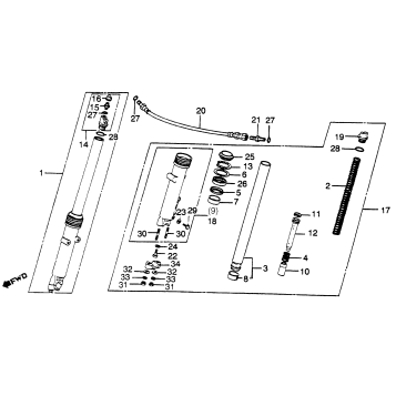 CB750K FRONT FORK 81-82