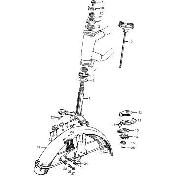 CL175 STEERING STEM + FRONT FENDER