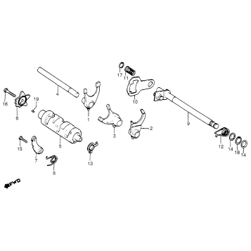 GEARSHIFT DRUM + GEARSHIFT SPINDLE