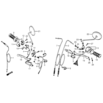 HANDLE LEVER + SWITCH + CABLE