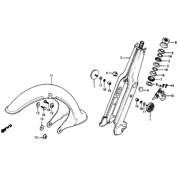 FRONT FORK + FRONT FENDER