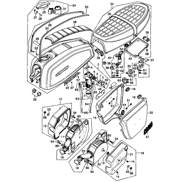 CB FUEL TANK + SEAT + AIR CLEANER