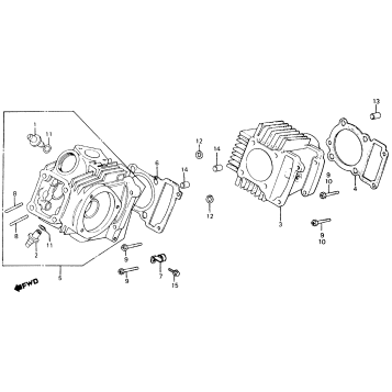 CYLINDER HEAD + CYLINDER