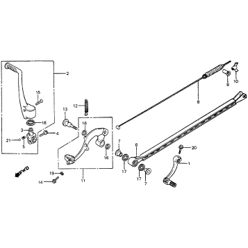 GEARSHIFT PEDAL + KICK STARTER ARM + BRAKE PEDAL 83