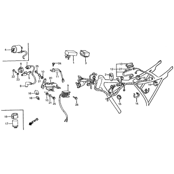 WIRE HARNESS + IGNITION COIL + C.D.I. UNIT