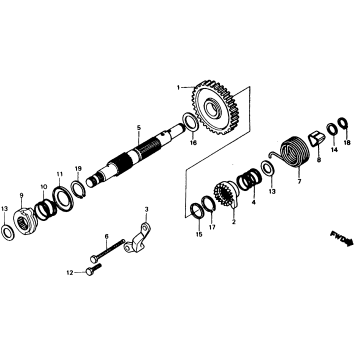 KICK STARTER SPINDLE 81-82