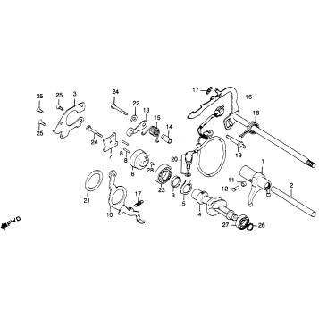 CM450A GEARSHIFT DRUM + GEARSHIFT ARM