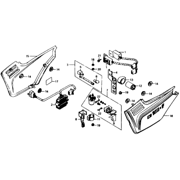 SIDE COVER + SPARK UNIT + REGULATOR