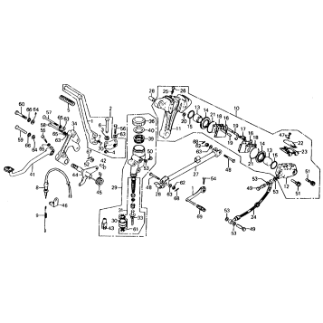 REAR MASTER CYLINDER + REAR BRAKE CALIPER + GEARSHIFT PEDAL