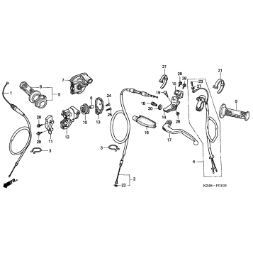HANDLE LEVER + SWITCH + CABLE ('02-'03)