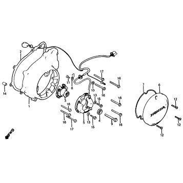LEFT CRANKCASE COVER + ADVANCER