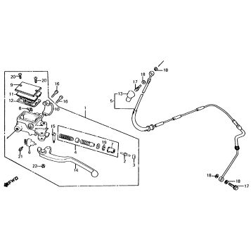 CLUTCH MASTER CYLINDER + LEFT CONTROL LEVER