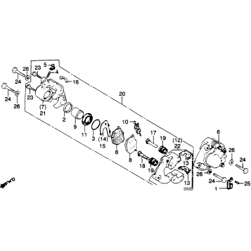 FRONT BRAKE CALIPER 80-81