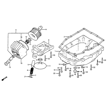 OIL FILTER + OIL PAN