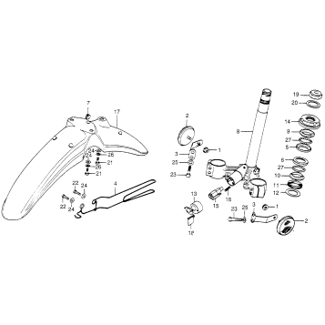 FRONT FENDER + STEERING STEM