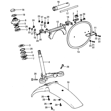 STEERING STEM + FRONT FENDER