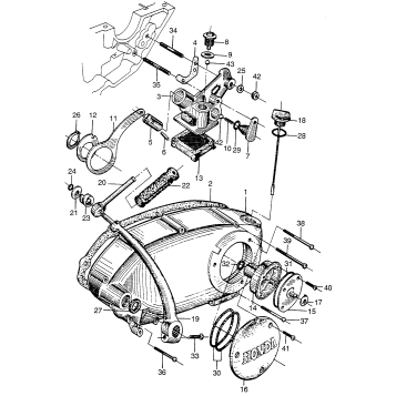 OIL PUMP + FILTER + RIGHT CRANKCASE COVER