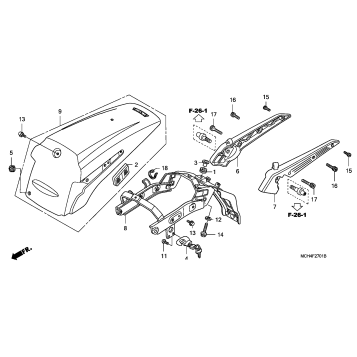 REAR FENDER + GRAB RAIL (VTX1800F)