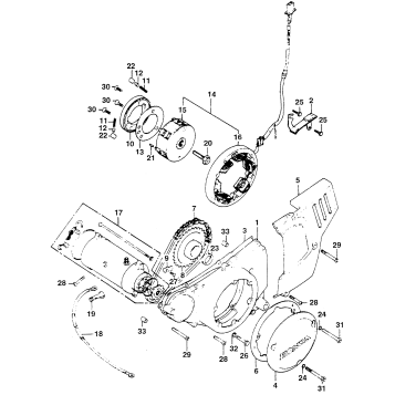 LEFT CRANKCASE COVER + ALTERNATOR