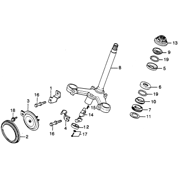 STEERING STEM + HORN