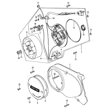 LEFT CRANKCASE COVER + ALTERNATOR