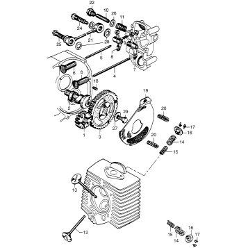 CAMSHAFT + VALVE + OIL PIPE